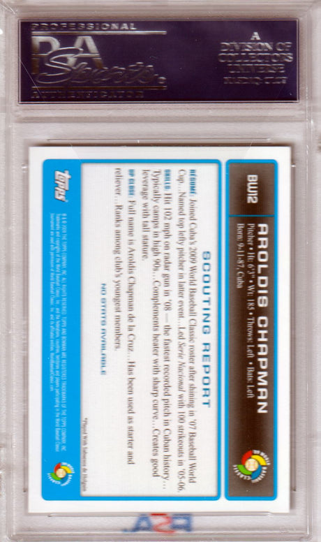 AROLDIS CHAOMAN 2009 Bowman World Baseball Classic Prospects #BW12 WBC PSA 10