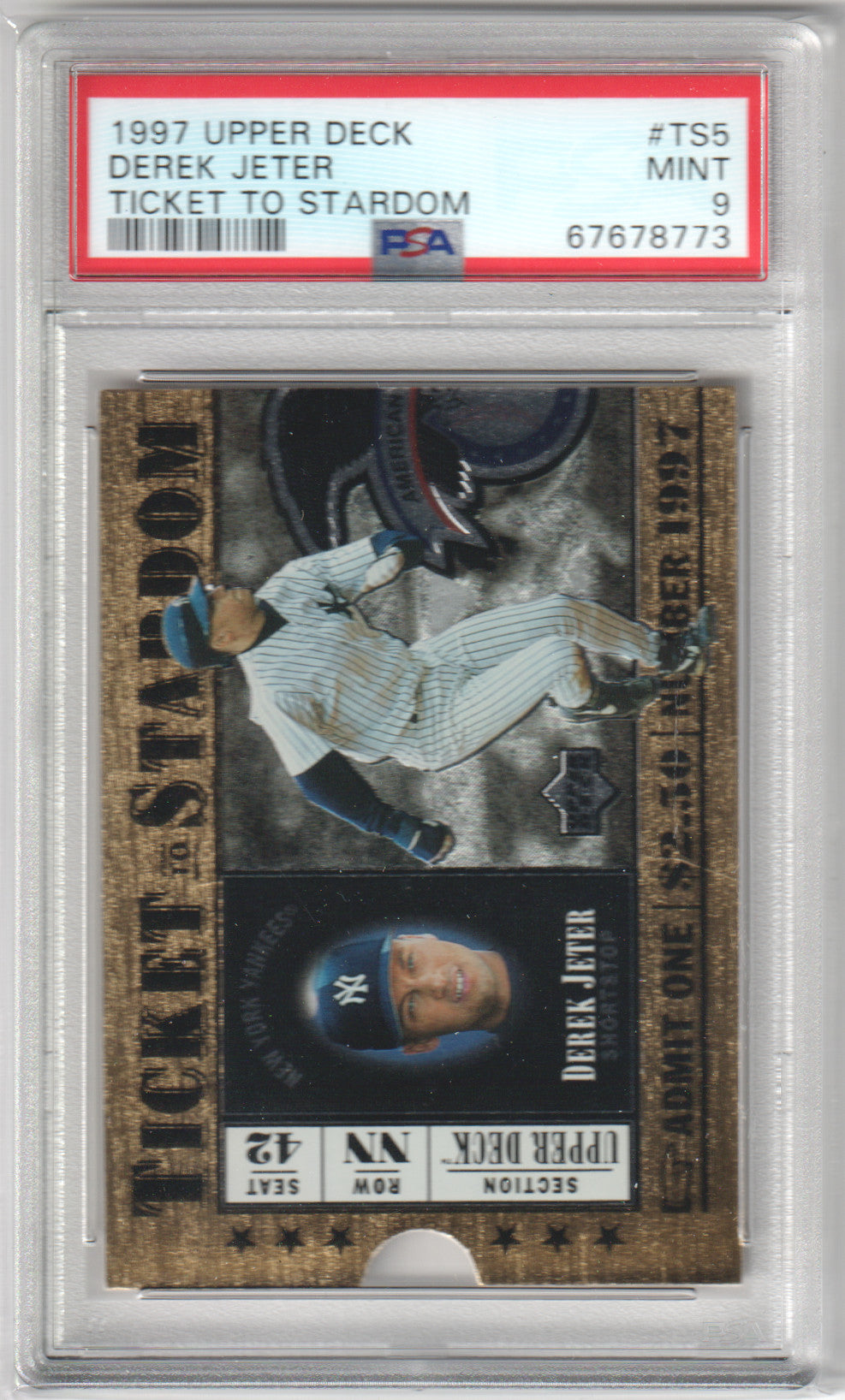 DEREK JETER 1997 Upper Deck Ticket To Stardom #TS5 PSA 9 MINT - YANKEES