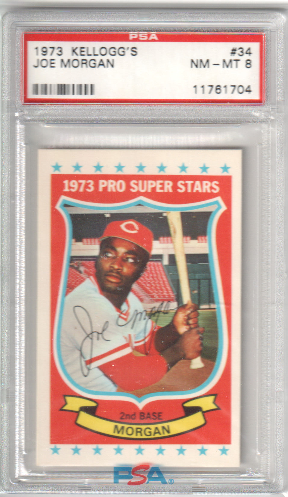 JOE MORGAN 1973 Kellogg's Pro Super Stars #34 PSA 8 NM - REDS