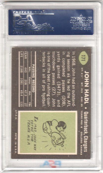 JOHN HADL 1969 Topps #171 PSA 7 NM - CHARGERS