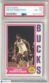 OSCAR ROBERTSON 1974-75 Topps #55 PSA 8 NM-MT - BUCKS