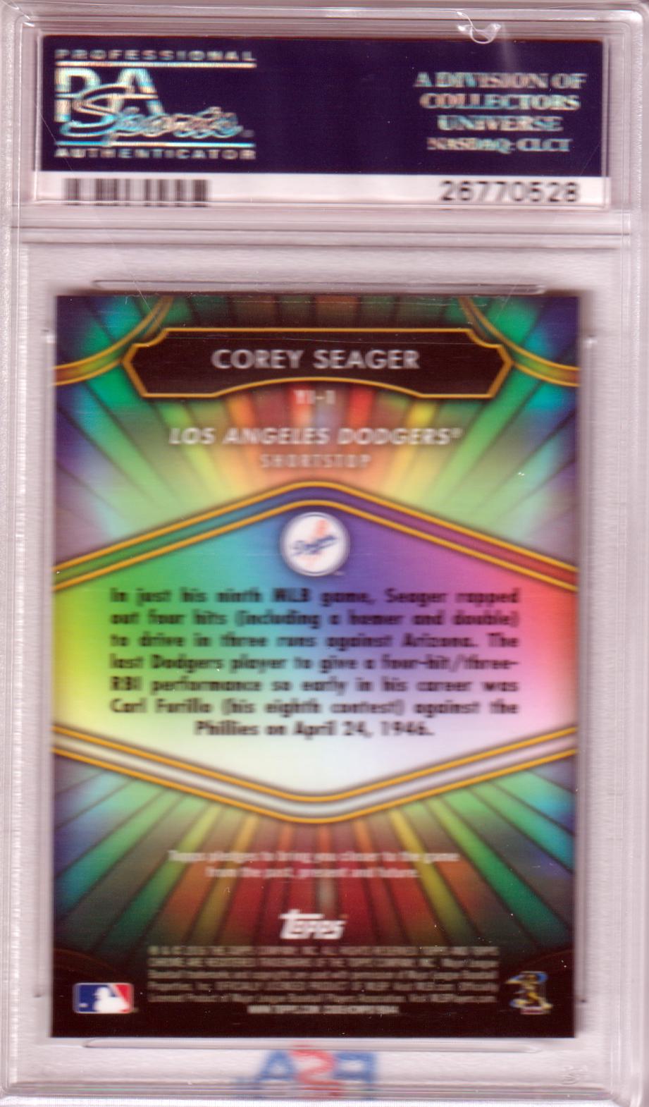 COREY SEAGER 2016 Topps Chrome Youth Impact RC Rookie #YI-1 PSA 10 GEM MINT