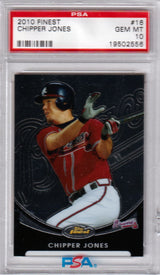 CHIPPER JONES 2010 Topps Finest #16 PSA 10 GEM MINT - BRAVES Pop 1