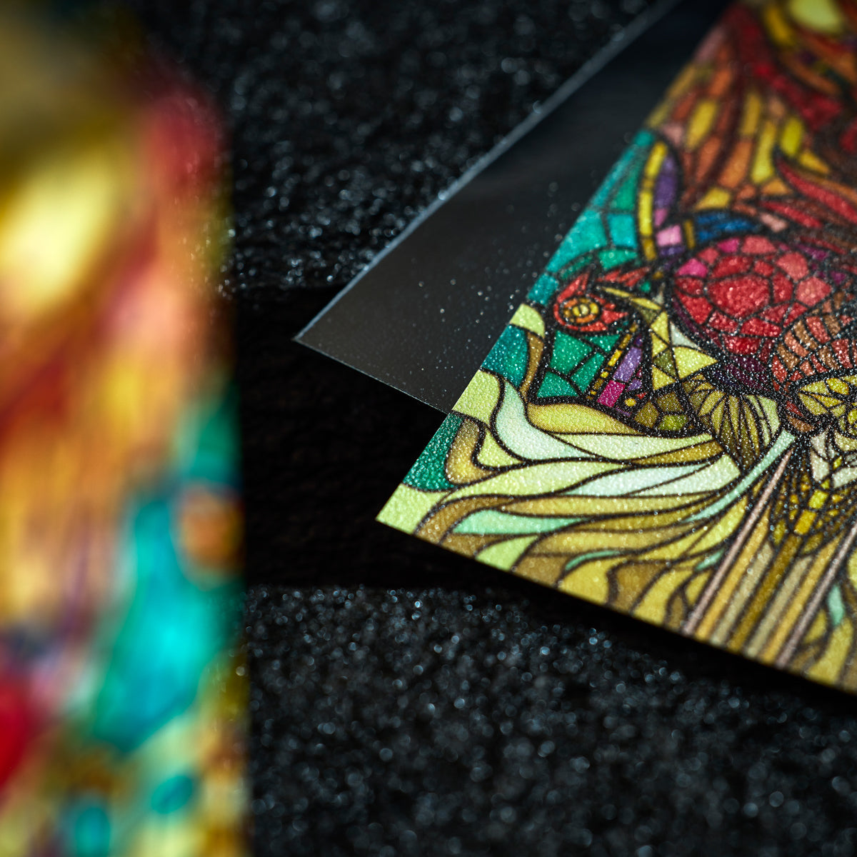 Dragon Shield Dragonfall 2026 Matte Dual Art Sleeves showing borderless stained-glass dragon art