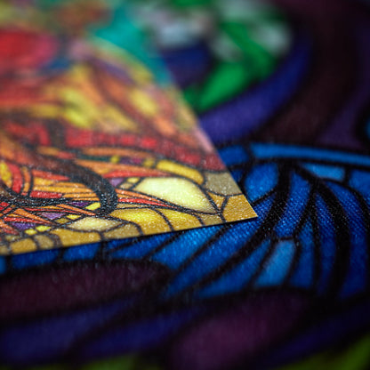 Close-up of Dragon Shield Dragonfall 2026 sleeve artwork by Godfrey Escota