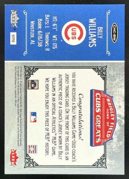 2006 Fleer Greats of the Game Cubs Greats Billy Williams Jersey
