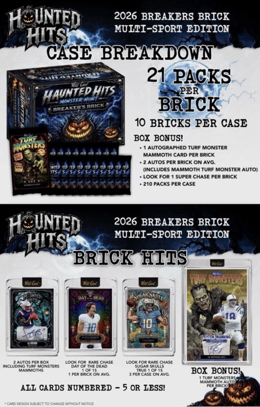 2026 Wild Card Haunted Hits Breakers Brick Multi-Sport Hobby Box | Columbia Hobby - Sports Card Boxes - Toploaders - Card Savers.