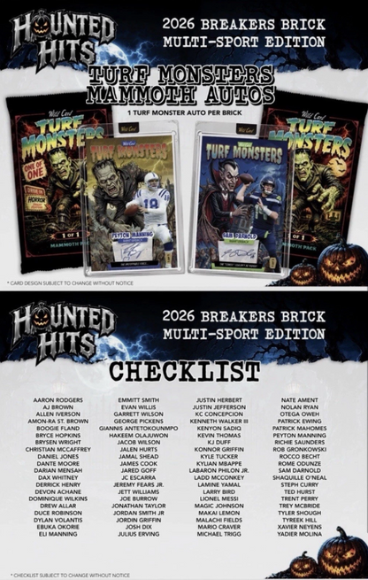 2026 Wild Card Haunted Hits Breakers Brick Multi-Sport Hobby Box | Columbia Hobby - Sports Card Boxes - Toploaders - Card Savers.