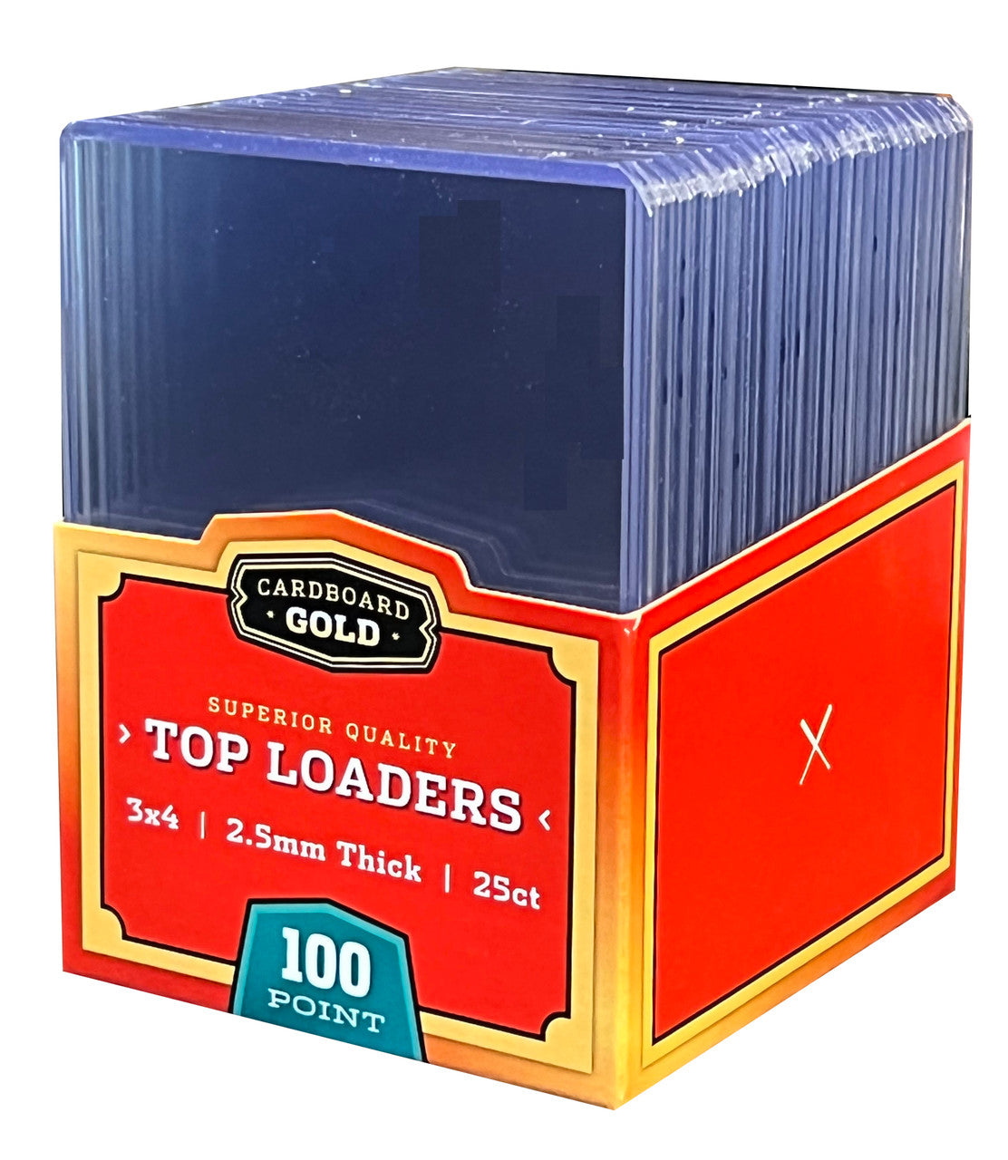 100ct (4 packs) Thick Card Toploaders Holders - 2.5mm - 100pt