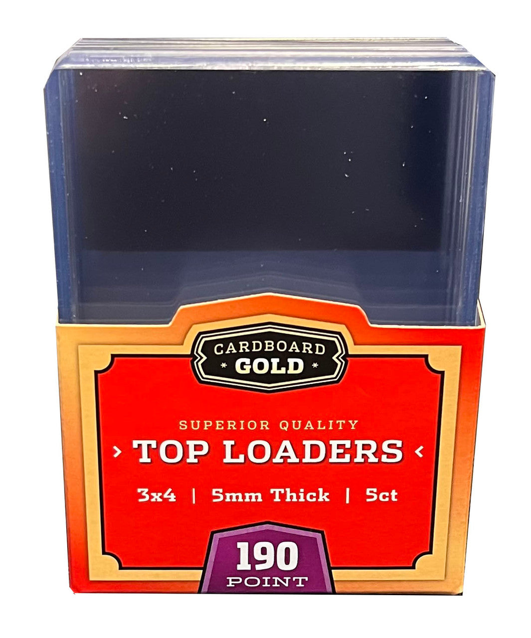 250ct Case Thick Card Toploaders Holders - 5mm - 190pt