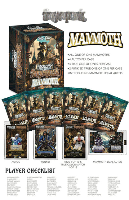 2026 Wild Card Fantasy Football Steampunk Mammoth Edition Hobby Box | Columbia Hobby - Sports Card Boxes - Toploaders - Card Savers.