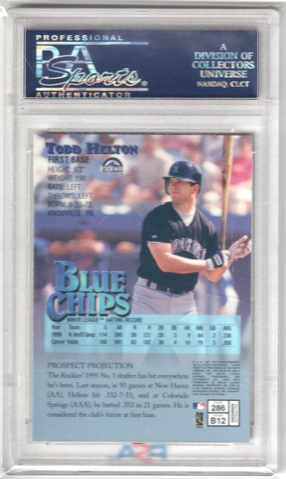 TODD HELTON 1997 Topps Finest #286 Refractor PSA 10 GEM MINT - ROCKIES