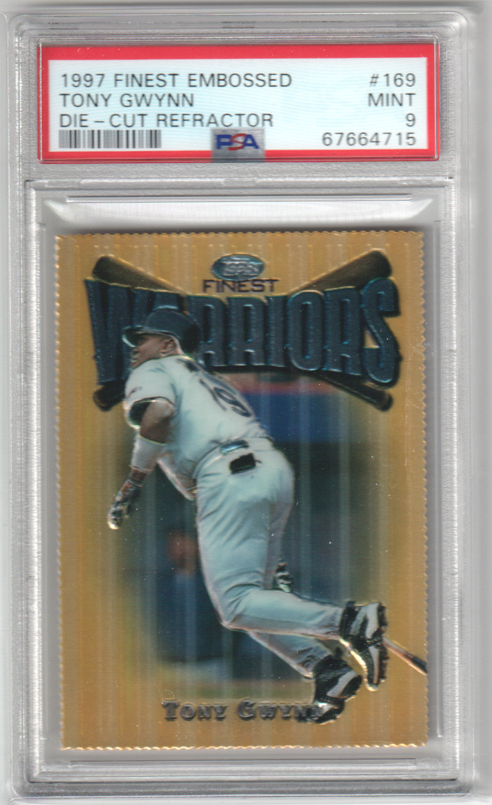 TONY GWYNN 1997 Finest Embossed Die Cut Refractor #169 PSA 9 MINT Pop 8