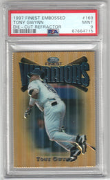 TONY GWYNN 1997 Finest Embossed Die Cut Refractor #169 PSA 9 MINT Pop 8