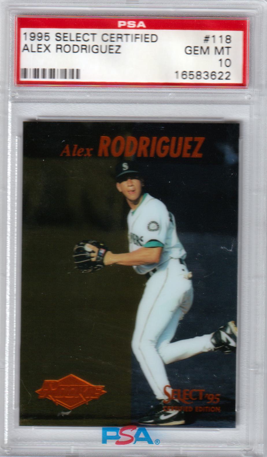 ALEX RODRIGUEZ 1995 Select Certified RC Rookie #118 PSA 10 GEM MINT - MARINERS