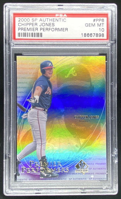 2000 SP Authentic Chipper Jones #PP6 graded PSA 10 trading card