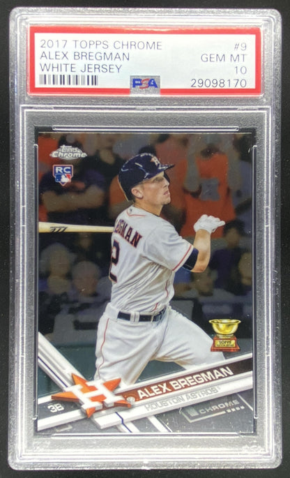 2017 Topps Chrome Alex Bregman #9 graded PSA 10 trading card