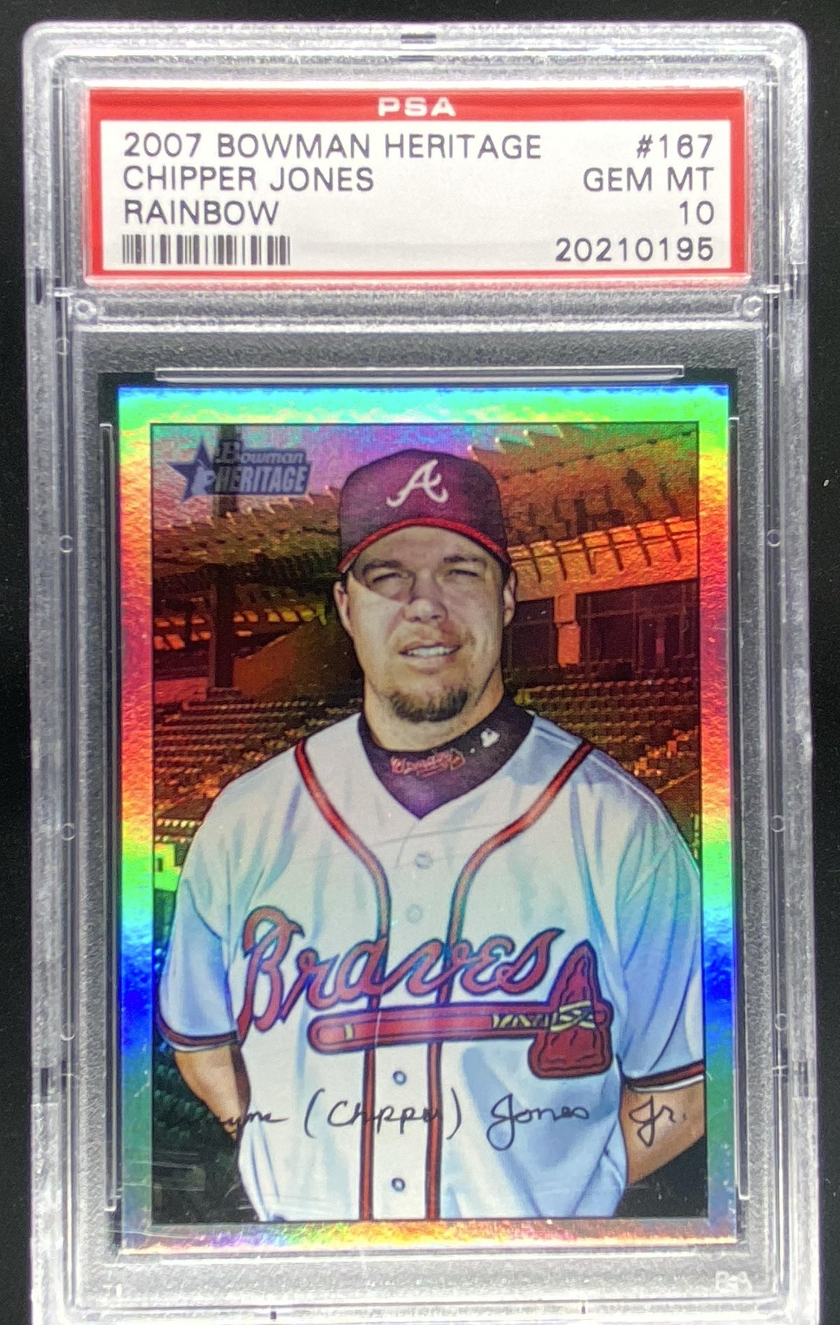 2007 Bowman Heritage Chipper Jones #167 graded PSA 10 trading card