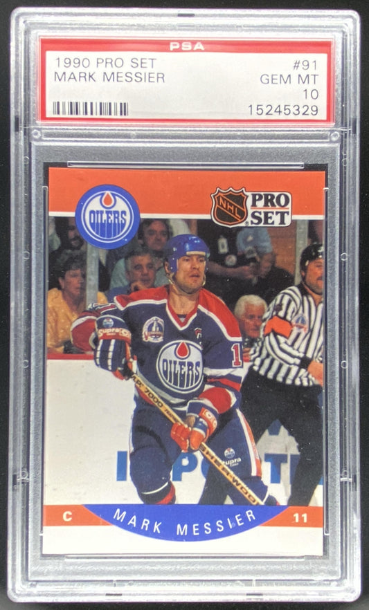 1990 Pro Set Mark Messier #91 graded PSA 10 trading card