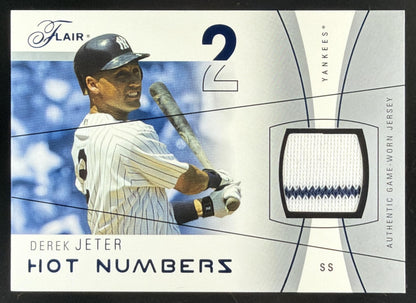 2004 Flair Hot Numbers Blue Derek Jeter trading card