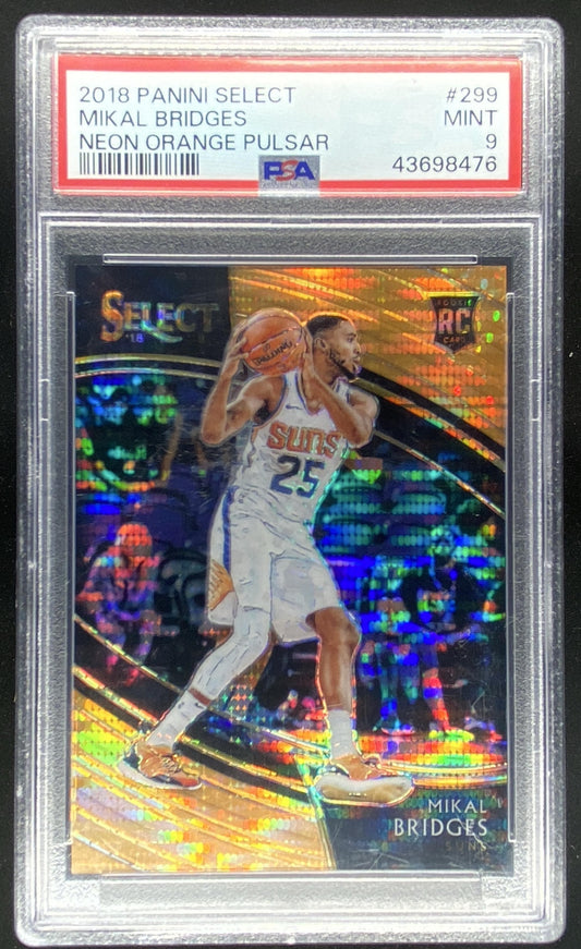 2018 Panini Select Mikal Bridges graded PSA 9 trading card