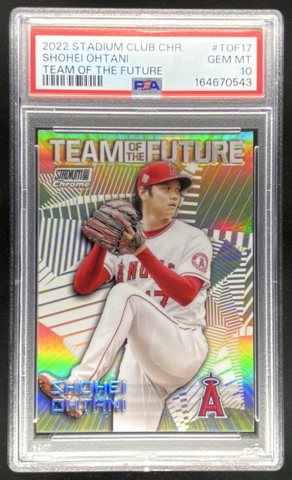 2022 Topps Stadium Club Chrome Shohei Ohtani graded PSA 10 trading card