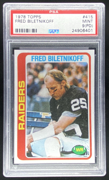 1978 Topps Fred Biletnikoff #415 graded PSA 9 trading card