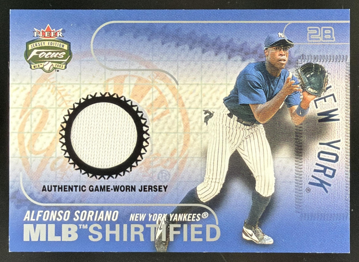 2003 Fleer Focus Jersey Edition MLB Shirtified Alfonso Soriano trading card