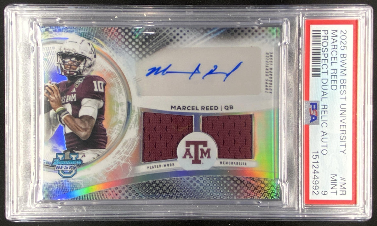 2025 Bowman's Best University Marcel Reed graded PSA 9 trading card