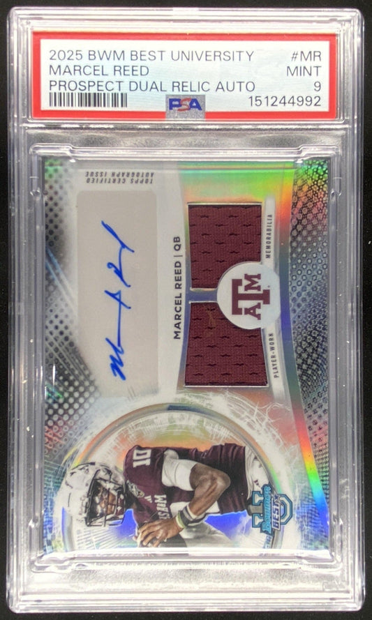 2025 Bowman's Best University Marcel Reed graded PSA 9 trading card