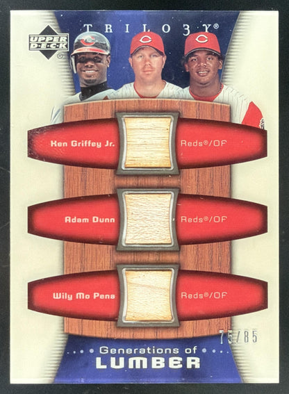 2005 UD Trilogy Generations of Lumber Griffey Jr. / Dunn / Pena trading card