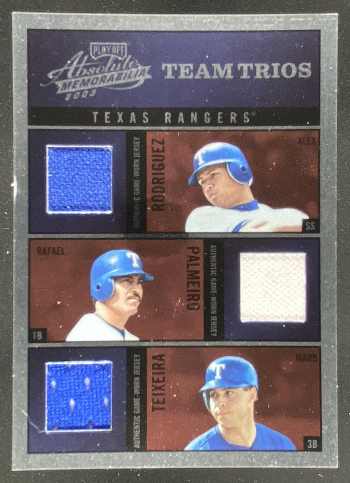 2004 Upper Deck Vintage Alex Rodriguez / Rafael Palmeiro / Mark Teixeira #TTR-5 trading card