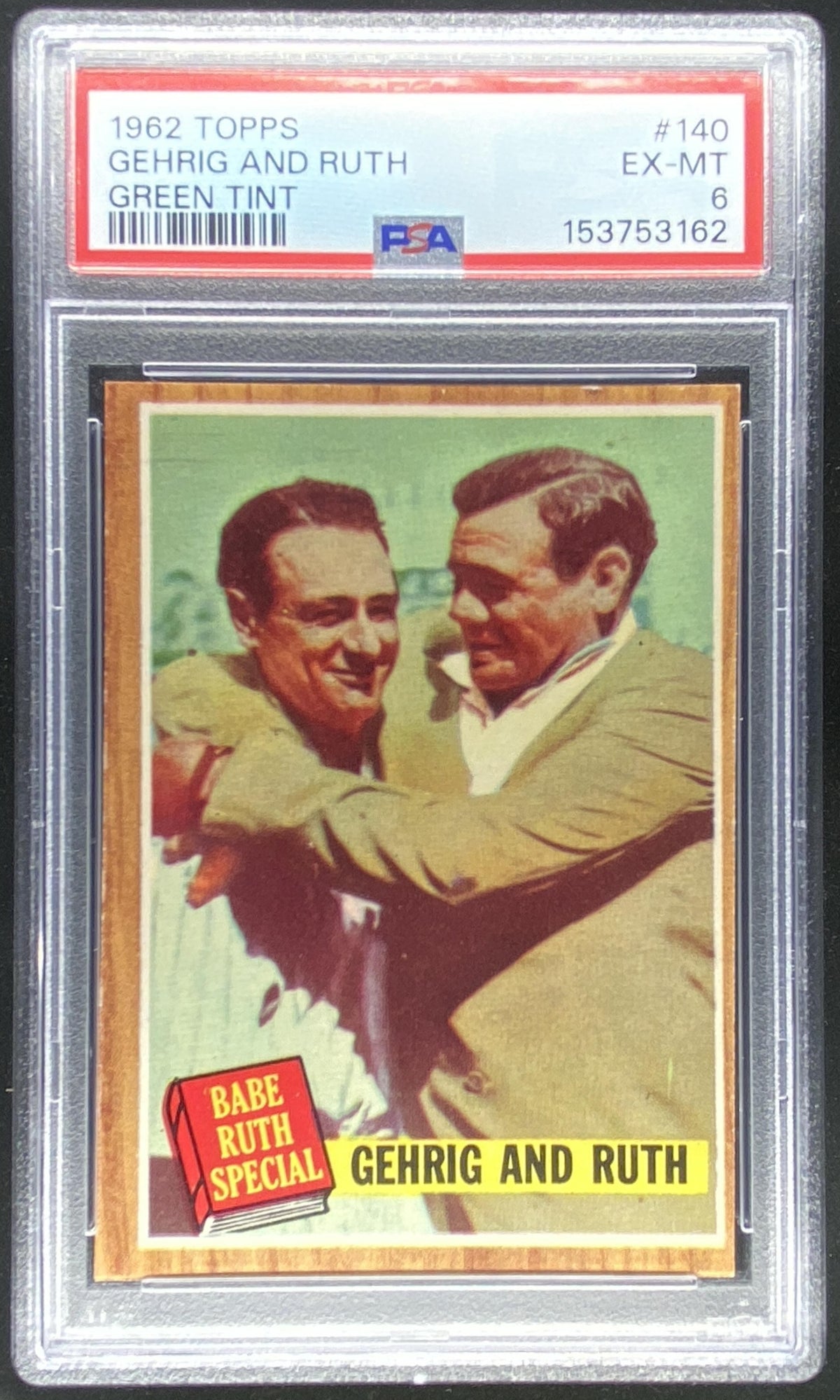 1962 Topps Lou Gehrig / Babe Ruth #140 graded PSA 6 trading card