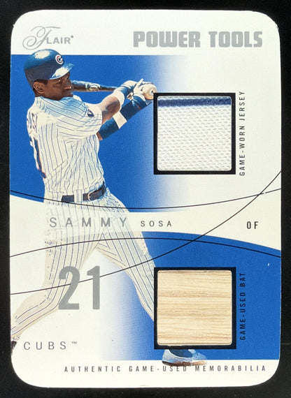 2004 Flair Power Tools Die Cut Sammy Sosa trading card