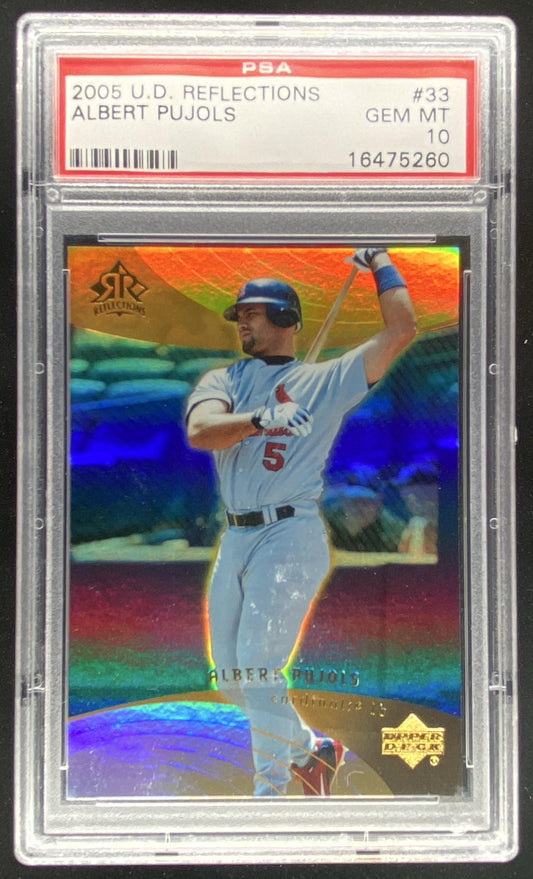 2005 Upper Deck Reflections Albert Pujols #33 graded PSA 10 trading card