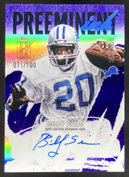 2025 Topps Signature Class Billy Sims #PI-BS trading card