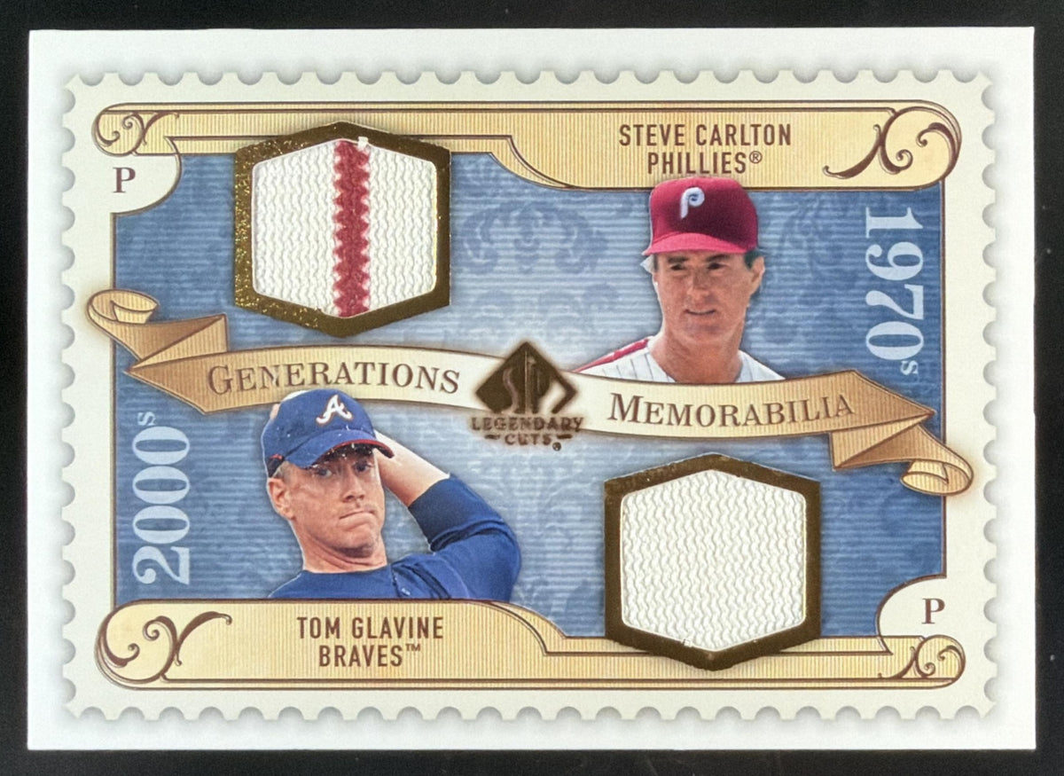 2009 SP Legendary Cuts Generations Steve Carlton / Tom Glavine trading card