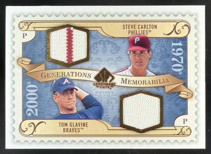 2009 SP Legendary Cuts Generations Steve Carlton / Tom Glavine trading card