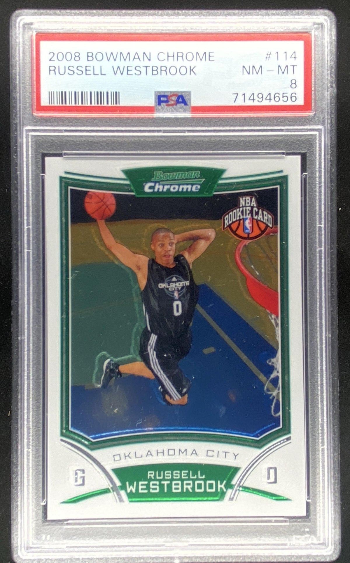 2008 Bowman Chrome Russell Westbrook #114 graded PSA 8 trading card