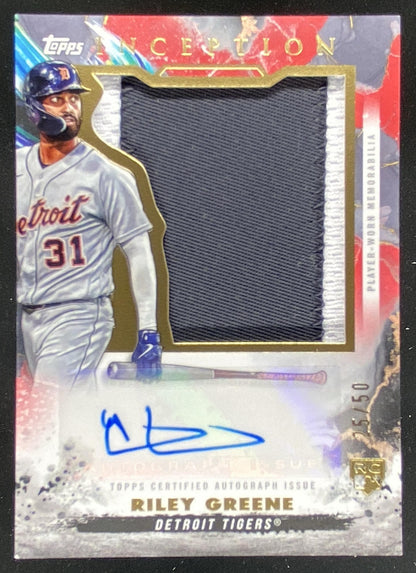 2023 Topps Inception Riley Greene #IAJP-RG trading card