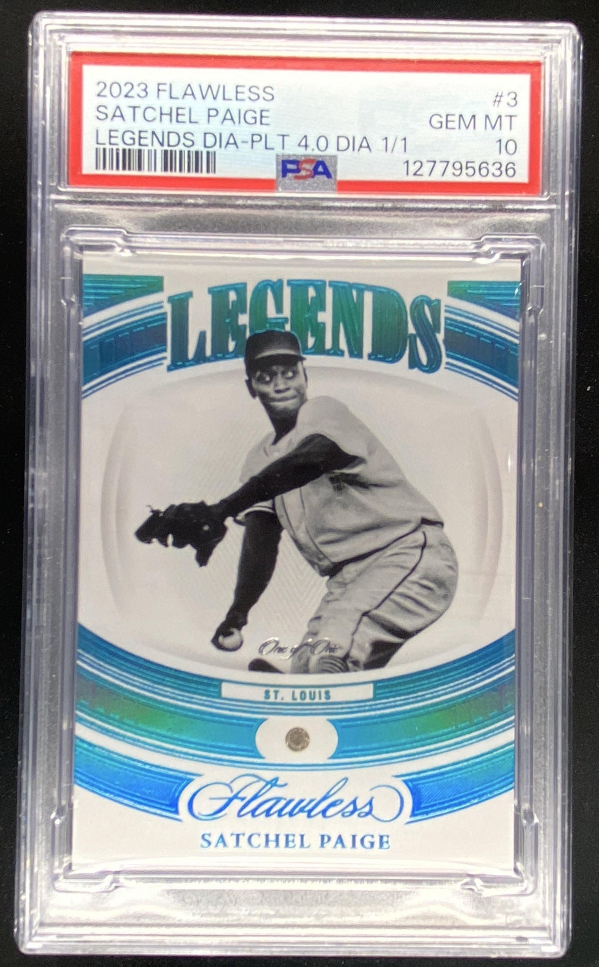 2023 Panini Flawless Satchel Paige #3 graded PSA 10 trading card