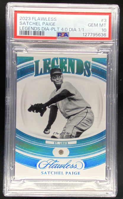 2023 Panini Flawless Satchel Paige #3 graded PSA 10 trading card