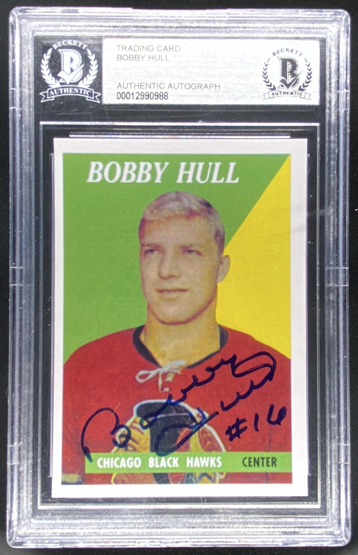 2002 Topps O-Pee-Chee Reprint Bobby Hull #66 BGS authenticated autograph trading card