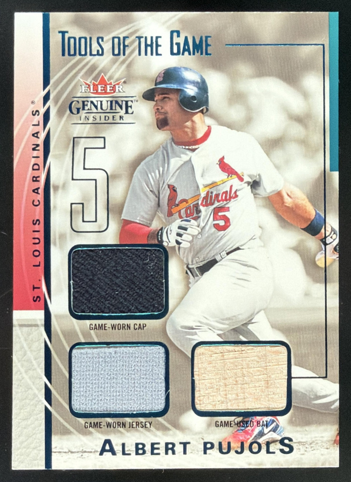 2004 Fleer Genuine Insider Tools of the Game Albert Pujols trading card