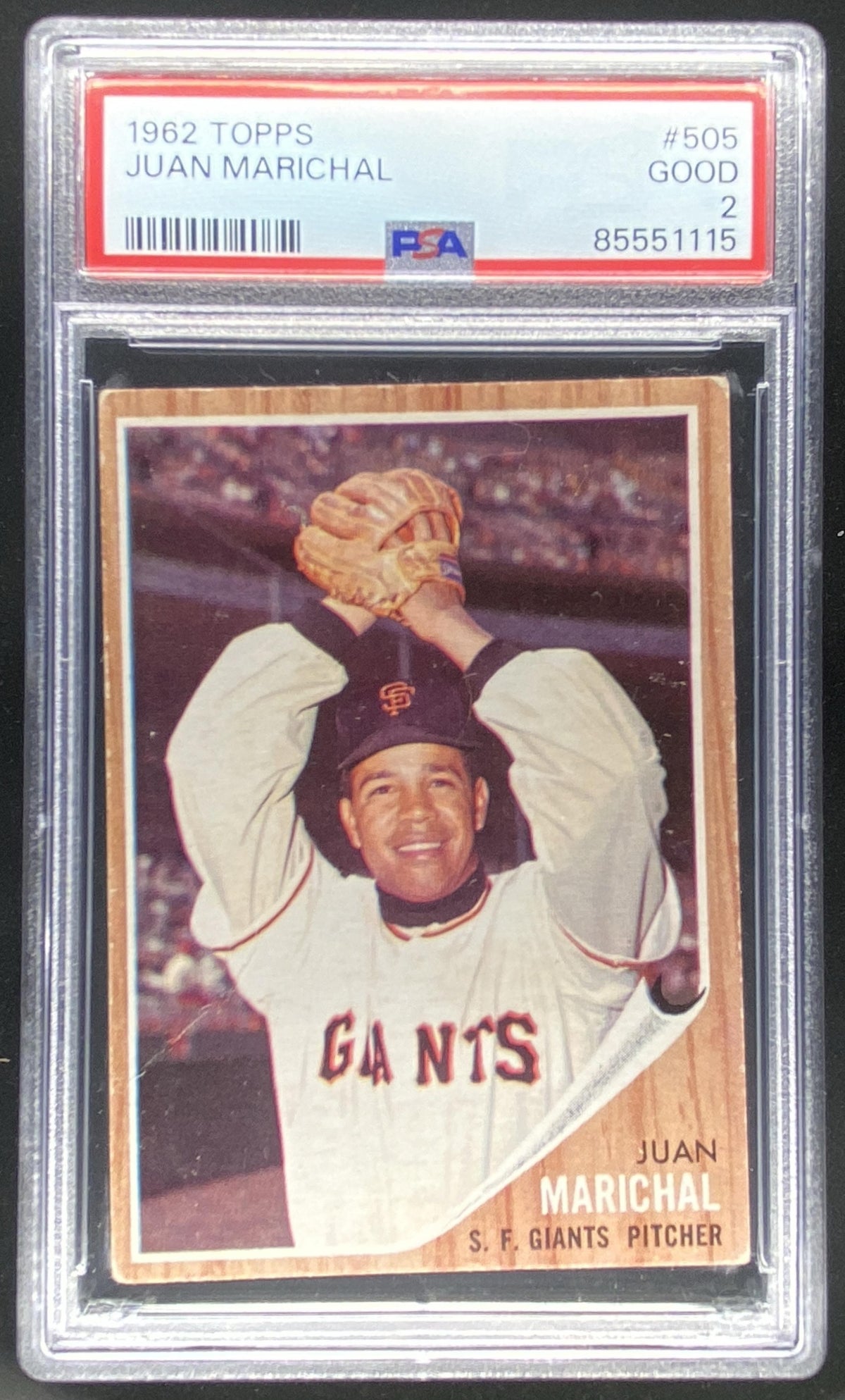 1962 Topps Juan Marichal #505 graded PSA 2 trading card