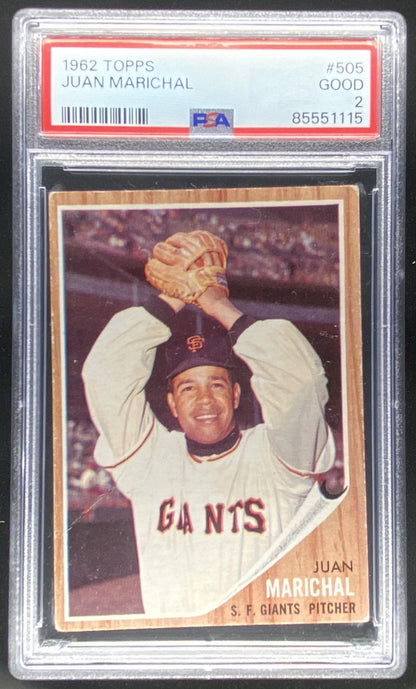 1962 Topps Juan Marichal #505 graded PSA 2 trading card