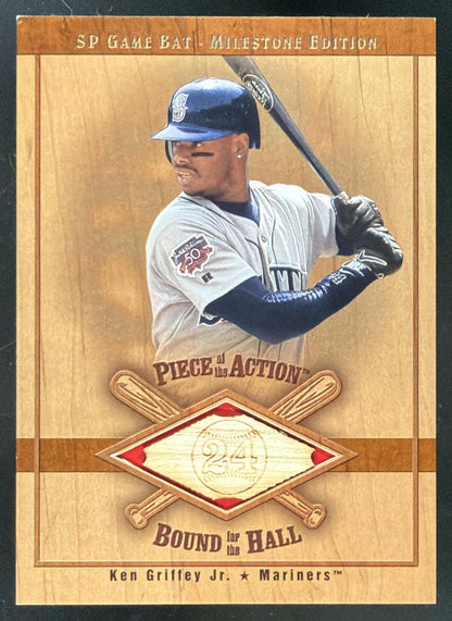 2001 SP Game Bat Milestone Piece of the Action Ken Griffey Jr. trading card