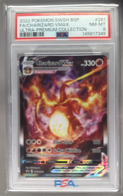 2022 Pokemon Sword & Shield Black Star Promos Charizard VMAX graded PSA 8 trading card