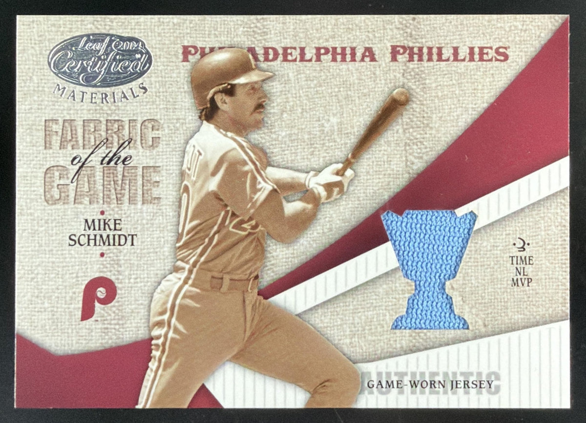 2004 Leaf Certified Materials Fabric of the Game Mike Schmidt trading card