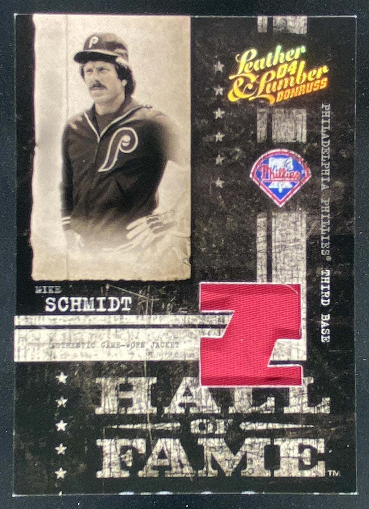2004 Donruss Leather & Lumber Mike Schmidt trading card